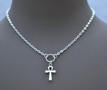 Load image into Gallery viewer, Silver Egyptian Ankh Chain Necklace