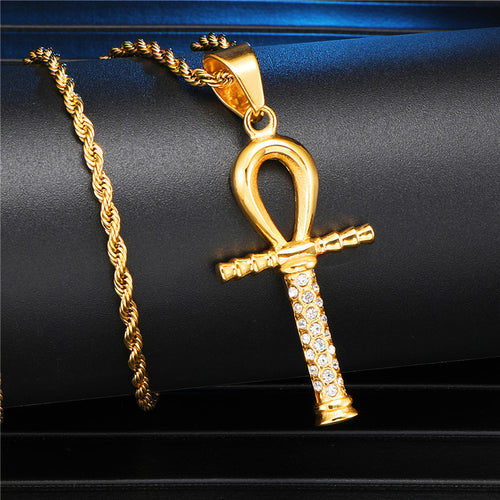 Egyptian Ankh Cross Pendant Necklace Ancient Key To Life Symbol