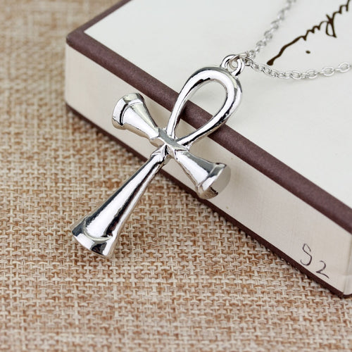 Mystic Egyptian Ankh Silver Tone Necklace