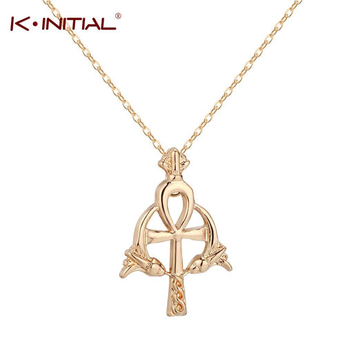 Gold Silver Egyptian Ankh Amulet Key of The Nile Pendant Necklace