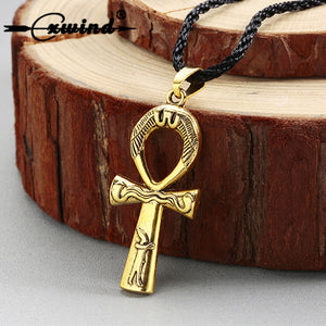 Traditional Egyptian Ankh Necklace Pendant & Rope Chain